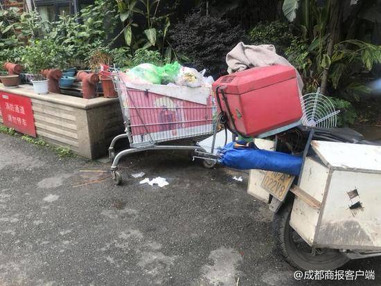 超市购物车被推走当垃圾车 超市:收回清洗后再使用