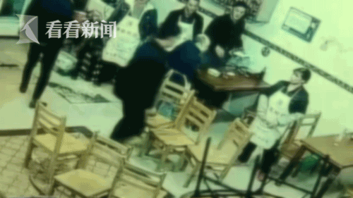 壮汉吃“霸王餐”三砸饭店 见人就打是不是疯了?