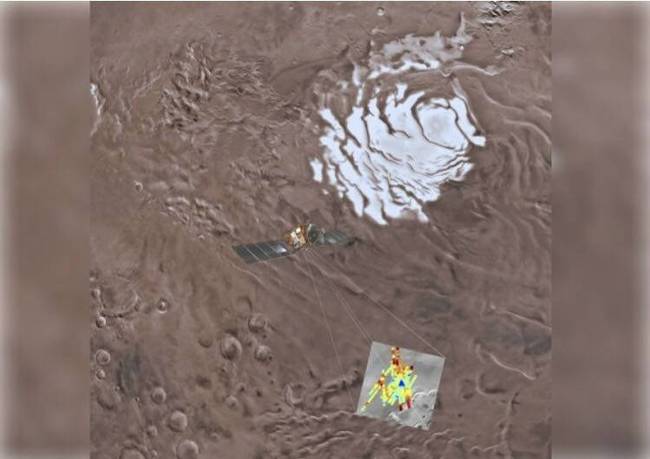 火星上发现第一个液态水湖 直径约20公里(组图)