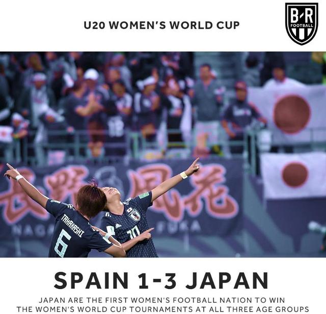 U20女足世界杯决赛日本队3:1战胜了西班牙队