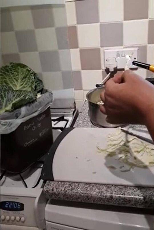 英网友称买到可疑蔬菜 女子火烧卷心菜:闻像塑料