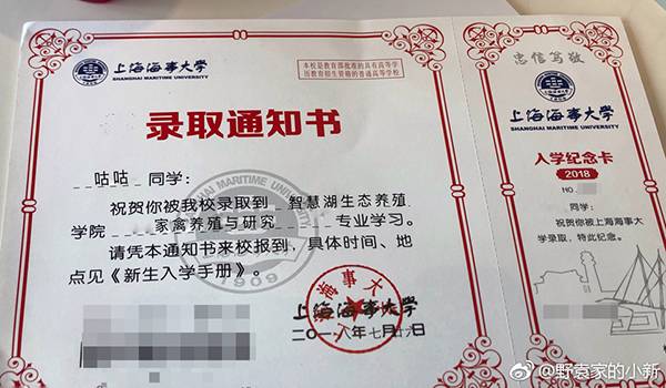 这所大学录取只鹅 网友为大鹅制作"录取通知书"