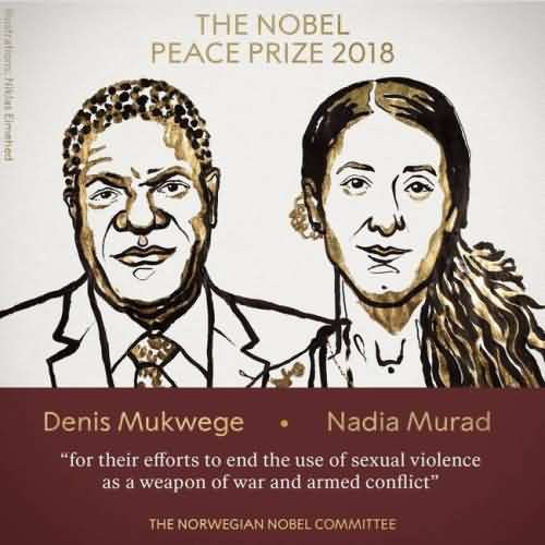 2018年诺贝尔和平奖揭晓 刚果医生和伊拉克少女获奖