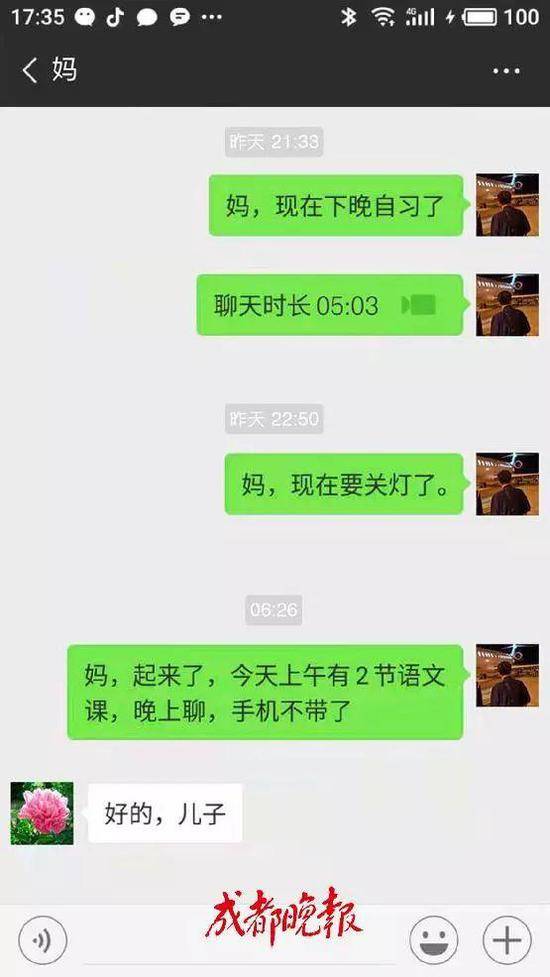 王强与母亲的聊天记录