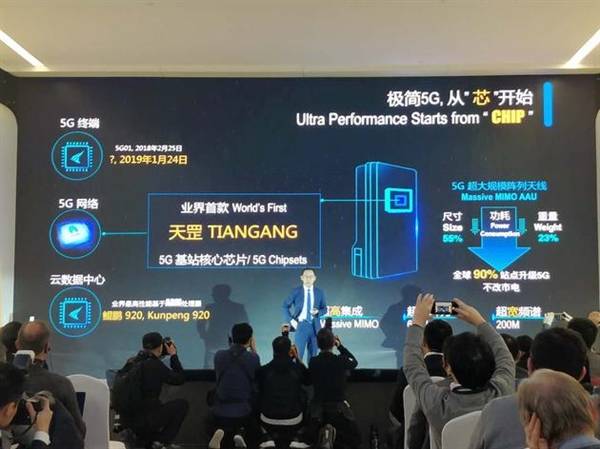 华为“天罡”发布！业内首款5G基站核心芯片：算力提升2.5倍