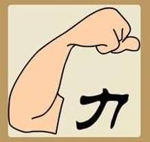 一只胳膊和一个力字是