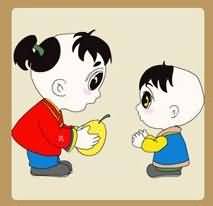 两个人和一个梨子是什