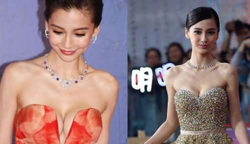 angelababy的胸暴涨
