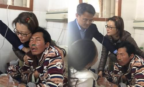 44岁袁立探望尘肺病工人 44岁袁立探望尘肺病工人