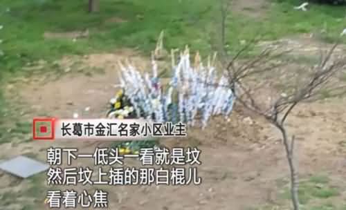 小区广场新添座坟 小区广场新添座坟