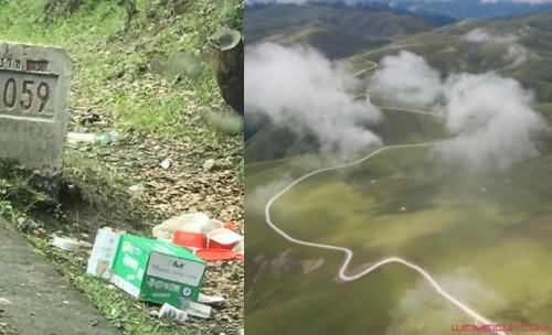 最美天路垃圾成山