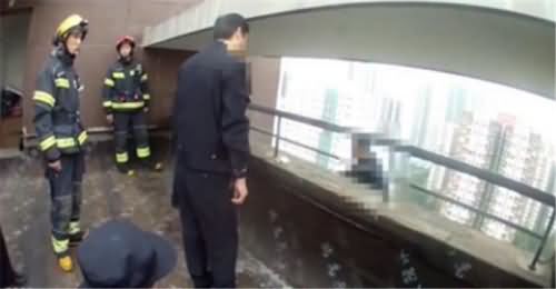21层高楼飞身救人