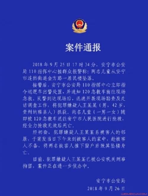 两幼童被推坠亡 两幼童被推坠亡