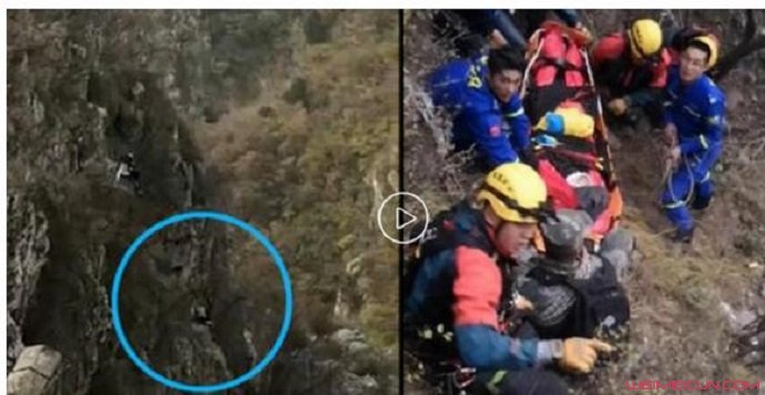 驴友爬野长城踩空 驴友爬野长城踩空