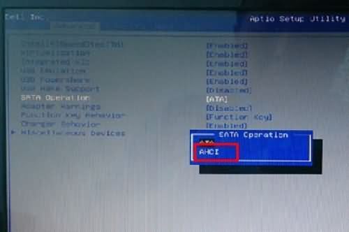 戴尔笔记本重装系统win10设置硬盘模式为AHCI