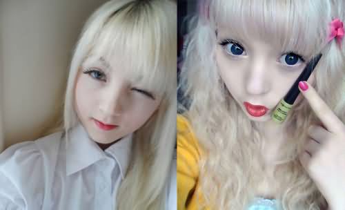 白化病萝莉卸妆后 白化病萝莉卸妆后
