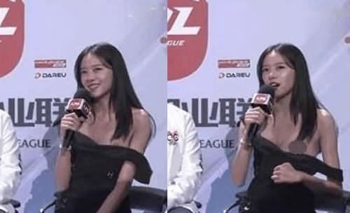 骆歆lol赛后采访肩带滑落