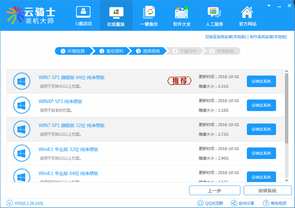 云骑士安装系统,教你用云骑士装机大师在线安装windows7系统(2) 云骑士安装系统,教你用云骑士装机大师在线安装windows7系统(2)