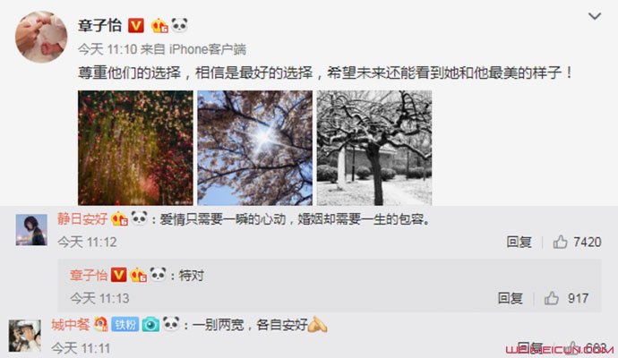章子怡发文回应双宋离婚 章子怡发文回应双宋离婚