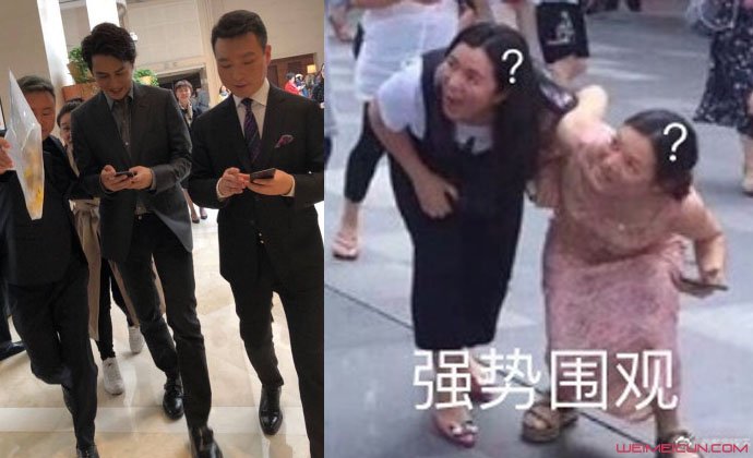 靳东被女粉追着看 靳东被女粉追着看