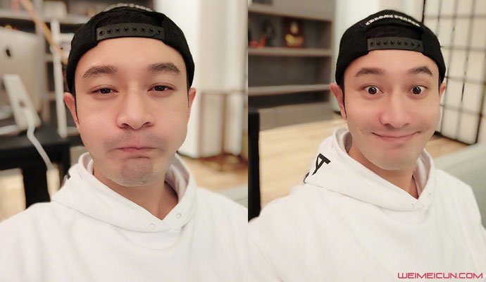 黄晓明晒自拍萌照