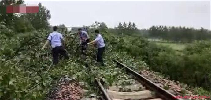 民警正在清理障碍