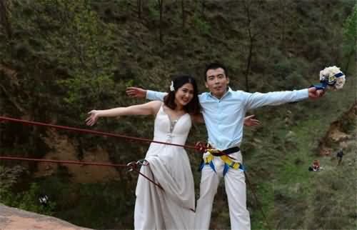 悬崖峭壁拍婚纱照 悬崖峭壁拍婚纱照