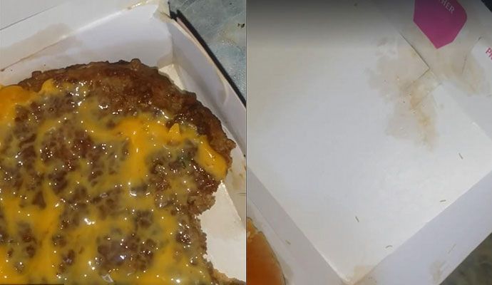 麦当劳汉堡吃出蛆