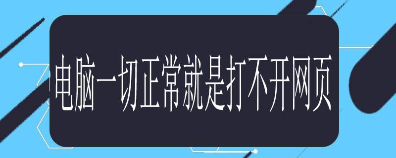 电脑一切正常就是打不开网页